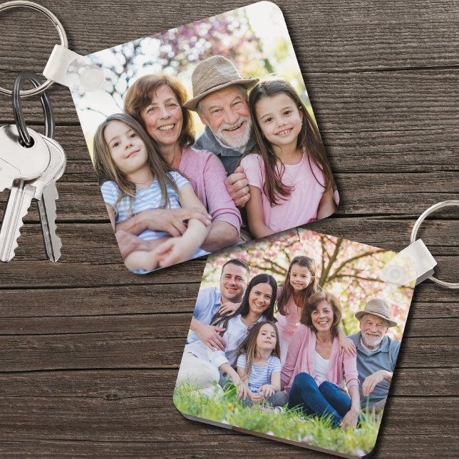 Porte-clés Personnalisé Famille double face Deux photos (Custom Double Sided Family Two Photo keychain)