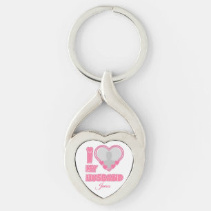 Porte-clés Personnalisé I Love My Husband - Ajouter Photo & N