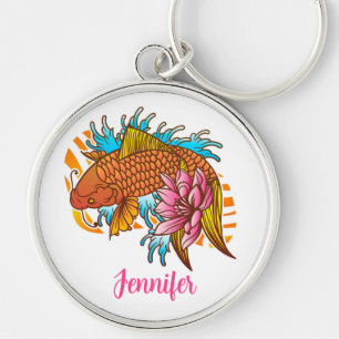 Porte-clés personnalisé Koi Asian Goldfish Coloré