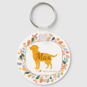 Porte-clés personnalisé Labrador Retriever orange 