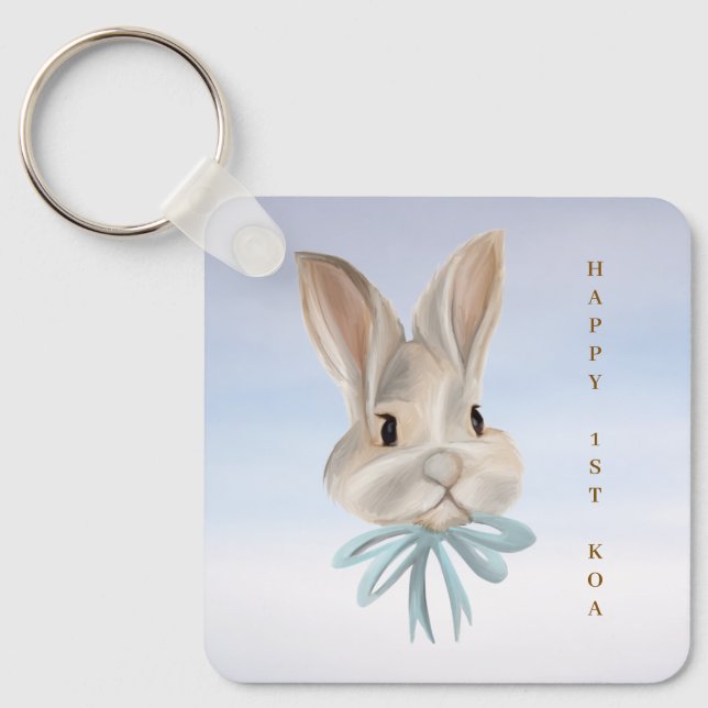 Porte-clés personnalisé Lapin de Pâques (Recto)