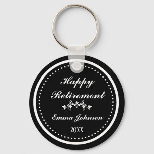 Porte-clés Personnalisé Moderne Élégant Noir&Blanc Joyeux Ret