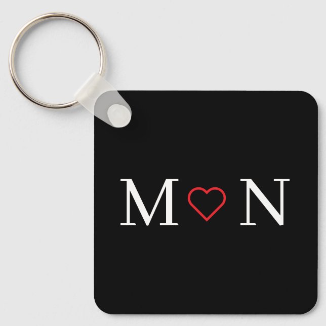 Porte-clés Personnalisé noir et blanc (Recto)