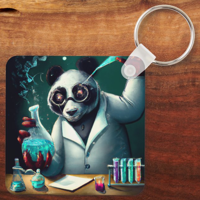 PORTE-CLÉS PERSONNALISÉ PANDA SCIENTIFIQUE FOU (Verso)