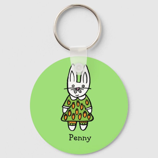 Porte-clés Personnalisé Penny le Lapin (Recto)