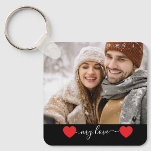 Porte-clés personnalisé pour couple avec photo