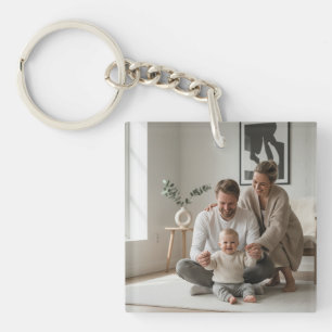 Porte-clés personnalisé pour famille double face a