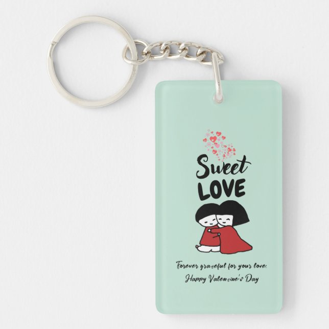 Porte-clés personnalisé pour la Saint-Valentin (Devant)
