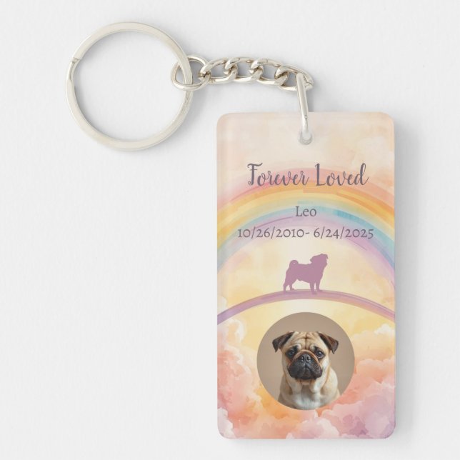 Porte-clés personnalisé Pug Perte d'animal de comp (Devant)