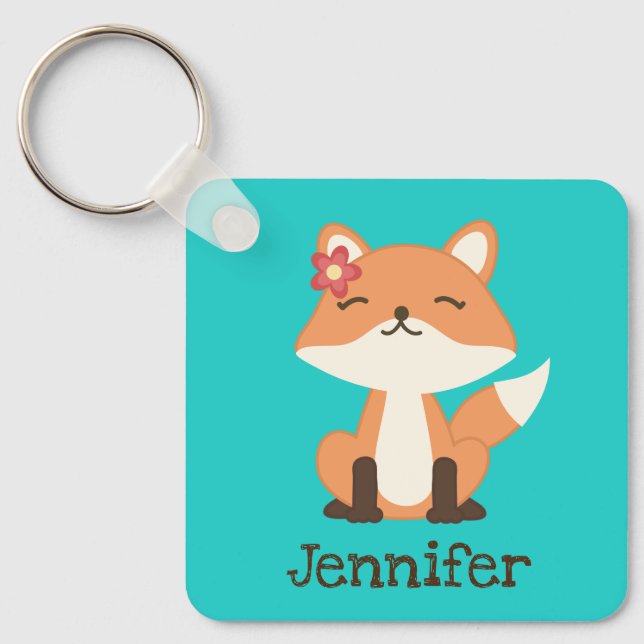 Porte-clés personnalisé Renard Mignon (Recto)