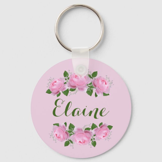 Porte-clés personnalisé Roses roses (Recto)