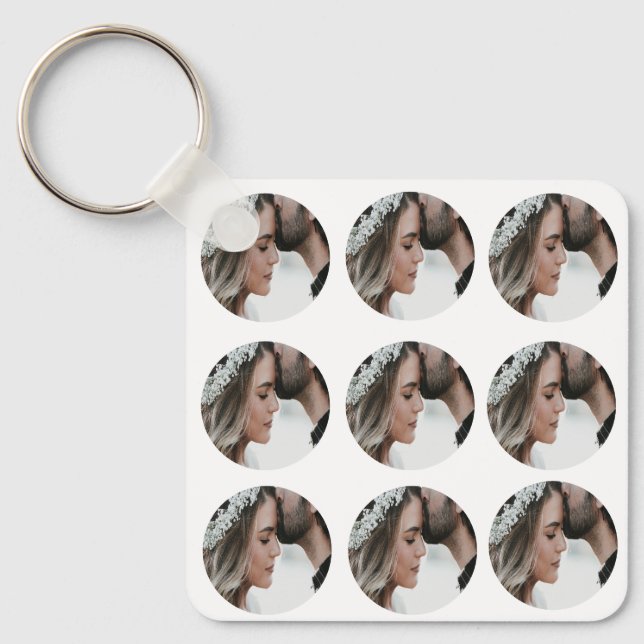 Porte-clés personnalisé simple ajouter circulaire photo colla (Recto)