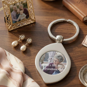 Porte-clés personnalisé simple Meilleure Mamie du