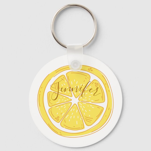Porte-clés personnalisé sur le thème du citron (Recto)