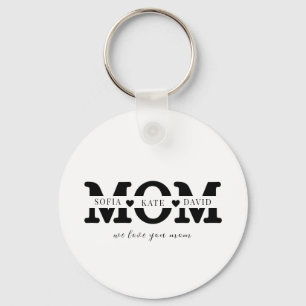 Porte-clés Personnalisée Maman moderne Enfants Nom de la mère