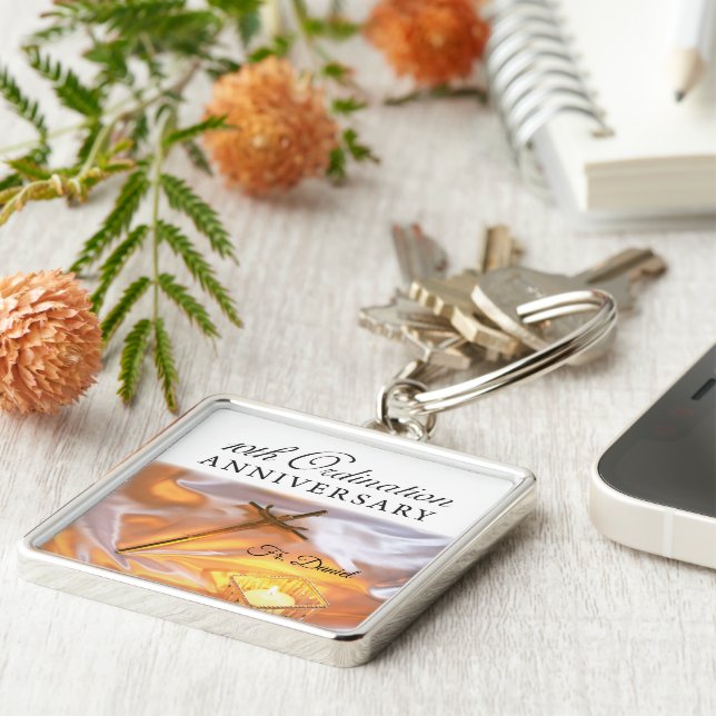 Porte-clés Personnaliser, 10e anniversaire d'ordination, Croi (Côté)