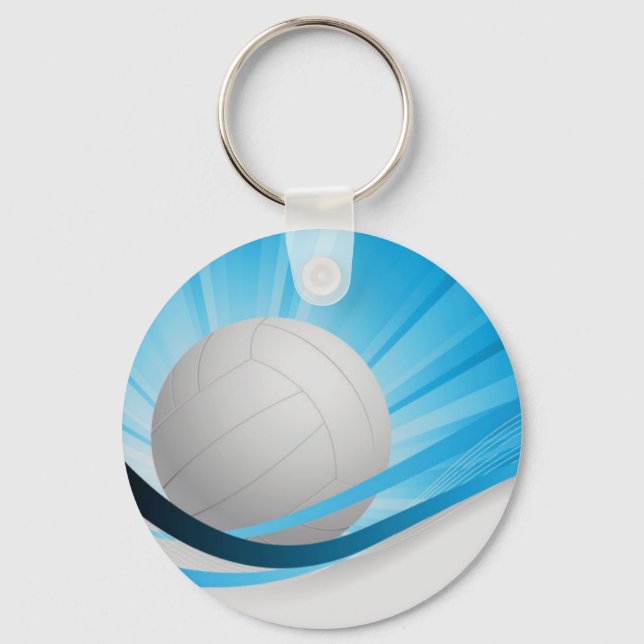 Porte-clés Personnaliser bleu volleyball Personnaliser (Recto)