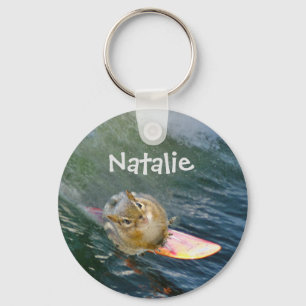 Porte-clés Personnaliser Cute Surfing Chipmunk