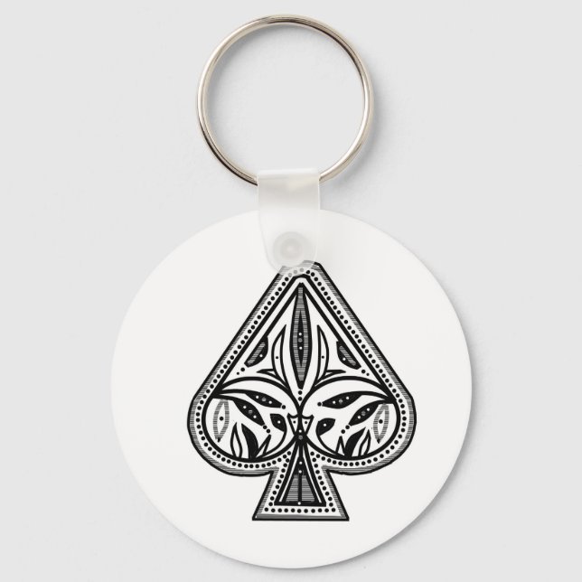 Porte-clés Personnaliser des objets de spade poker (Recto)