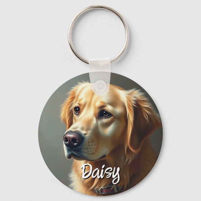 Porte-clés Personnaliser Golden Retriever (Recto)