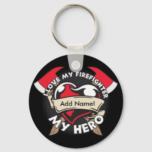 Porte-clés Personnaliser l'amour Mon pompier