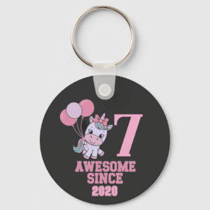 Porte-clés Personnaliser Magique 7 ans Vieux Unicorn Annivers