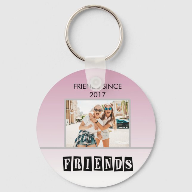 Porte-clés Personnaliser Moderne Best Friends Chic Citation (Recto)