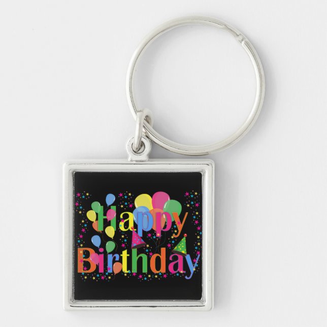Porte-clés Personnaliser Nom Anniversaire Fête Art (Devant)