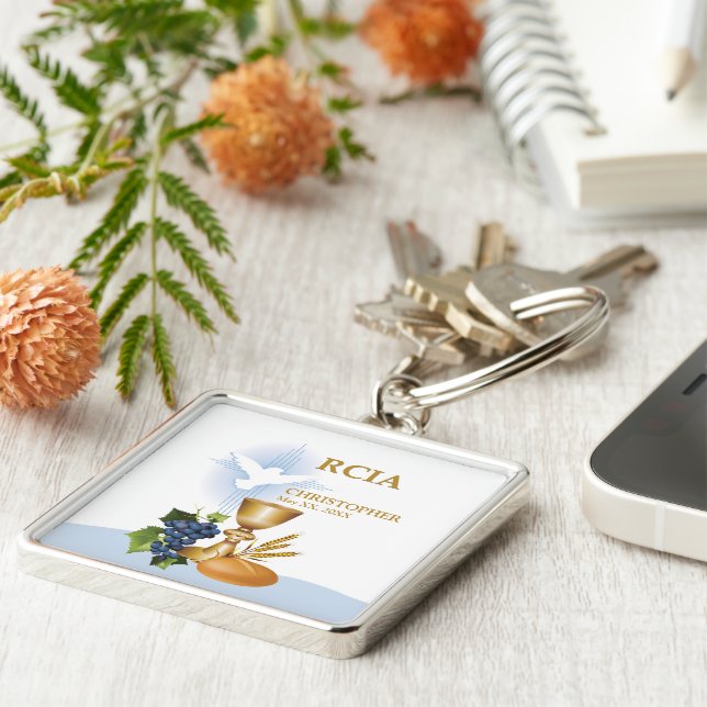 Porte-clés Personnaliser, RCIA Félicite le sacrement catholiq (Côté)