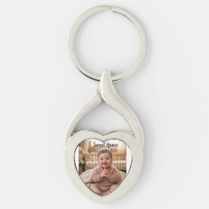 Porte-clés personnaliser un Cœur Tordu simple personnalisé