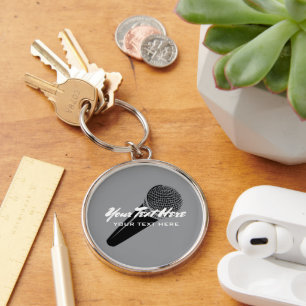 Porte-clés personnalisés avec logo de microphone a