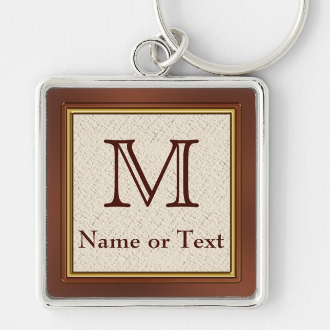 Porte-clés personnalisés avec monogramme pour homm (Devant)