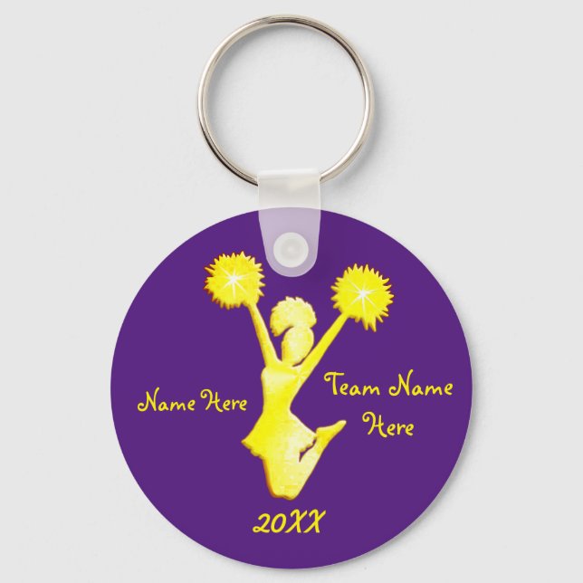 Porte-clés personnalisés de cheerleaders violet et (Recto)