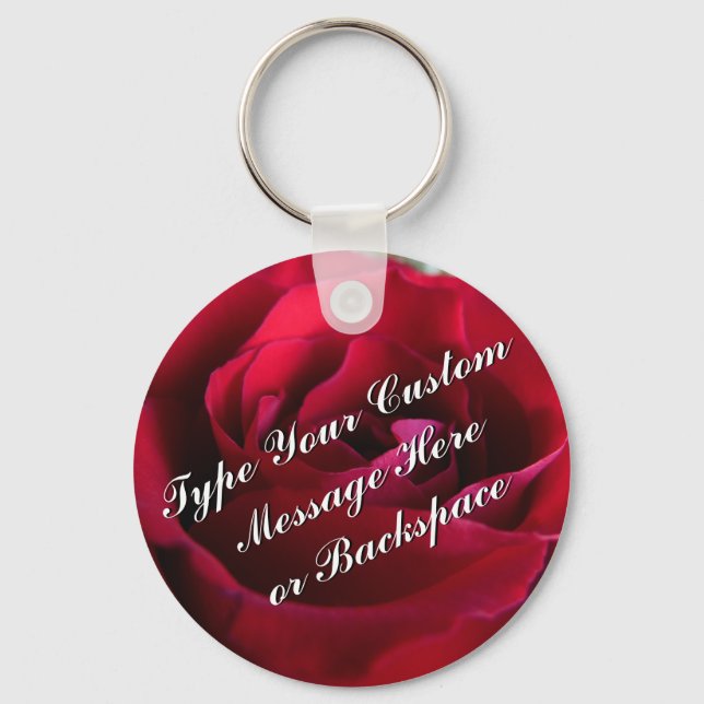 Porte-clés personnalisés Rose rouge (Recto)