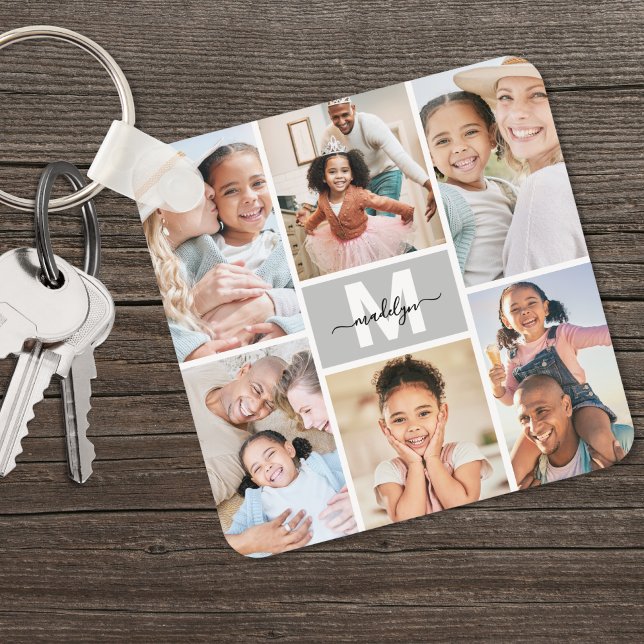 Porte-clés Personnalisez votre propre collection photo de 6 p (Custom Make Your Own 6 Photo Collage keychain)