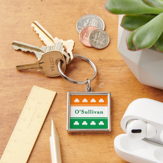 Porte-clés Personnalized Irish Name Ireland Flag Colors (Bureau)