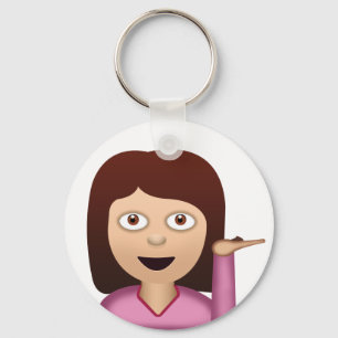 Porte-clés Personne Emoji de bureau de renseignements