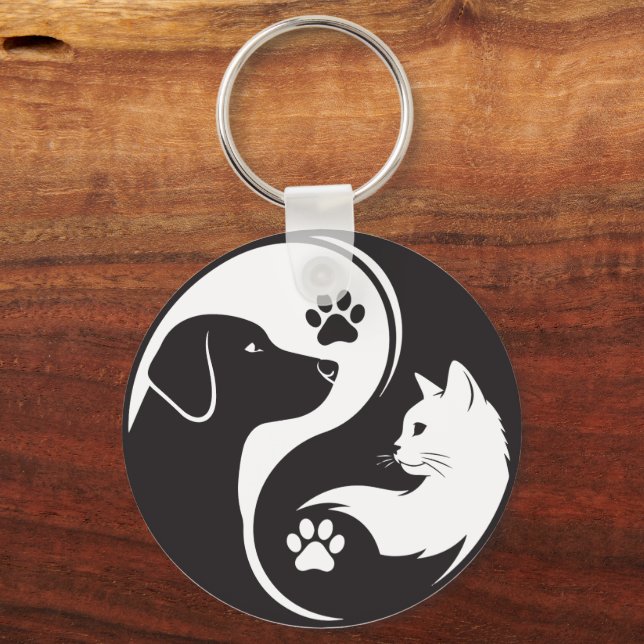 Porte-clés Pet Harmony Yin Yang - Chat et Chien pl (Recto)