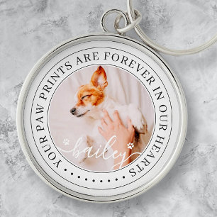Porte-clés Pet Memorial Empreintes de pattes Coeurs Élégant P
