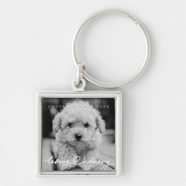 Porte-clés Pet Memorial Love Memory Simple Photo moderne (Devant)