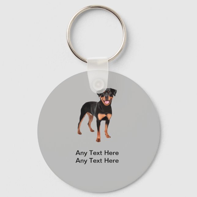 Porte-clés Pet Thème Rottweiler Chien (Recto)
