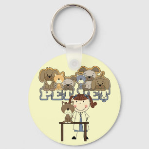 Porte-clés Pet Vet Brunette Femme T-shirts et cadeaux
