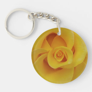 Porte-clés Pétales de rose jaune romantiques