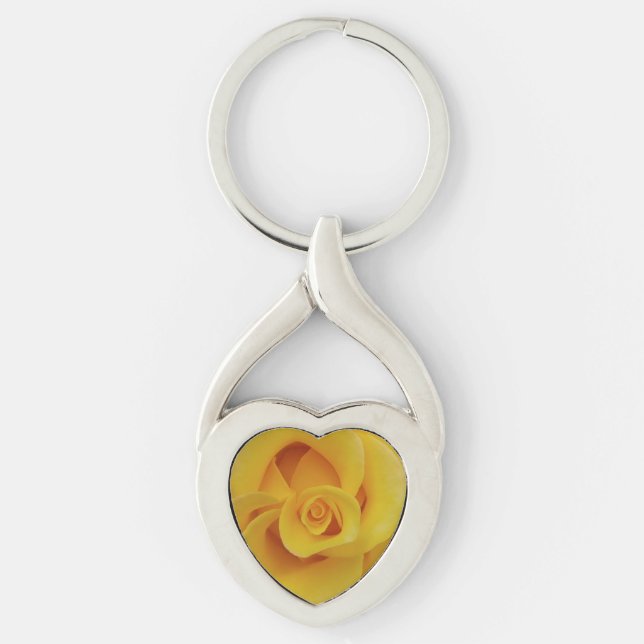 Porte-clés Pétales de rose jaune romantiques (Devant)