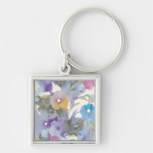 Porte-clés Pétales en pastel pourpres du jardin   de bijou