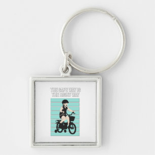 Porte-clés Petit cycliste - La voie sûre est la bonne voie