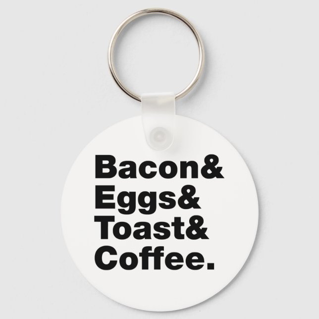 Porte-clés Petit-déjeuner (Bacon & oeufs & Toast & Coffee.) (Recto)