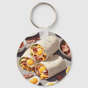Porte-clés Petit déjeuner roulé au bacon, œuf et fromage