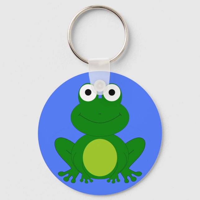 Porte-clés Petit étang de grenouille funky (Recto)