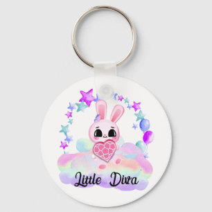 Porte-clés petit lapin blanc doux
